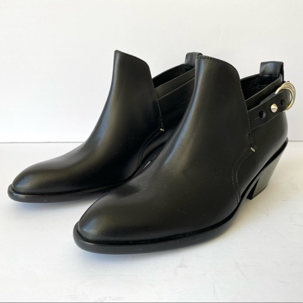 RAG BONE SULLIVAN BLACK LEATHER ANKLE BOOTS